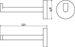 Clou Flat toiletrolhouder recht zwart mat