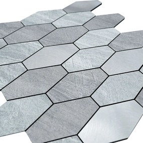 Zelfklevende Mozaïektegels Metaal | Picket Zilver | 30×30 cm | Keuken, Bad &amp; WC