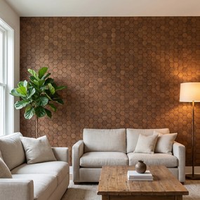 Decoratief Houten Wandpaneel | Snowdrop   Smoked Brown | 60×60 cm | Amerikaans Notenhout