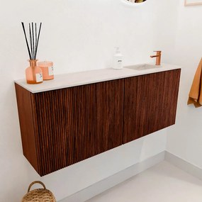 Mondiaz Joya DLux 100cm toiletmeubel ruby met wastafel faye rechts 1 kraangat meli