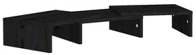 vidaXL Monitorstandaard 60x24x10,5 cm massief grenenhout zwart