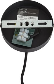 Japandi hanglamp zwart met witte linnen kap 50cm - Rieu