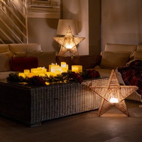 Kerst vloerlamp bruin 40cm incl. LED IP54 oplaadbaar - Sisine