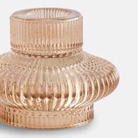 Kandelaar in gekleurd geribbeld glas H5,7 cm, Sabri