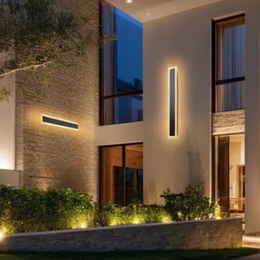 VEVOR Buitenwandlamp, 23,6 inch lange strip moderne buitenwandlamp, 3000K warm wit, IP65 waterdicht, roestvrije buitenverlichting voor op het terras, voor thuis, veranda en garage