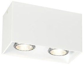 Design opbouwSpot / Opbouwspot / Plafondspot wit 2-lichts GU10 50mm - Qubo Design, Modern GU10 Binnenverlichting Lamp