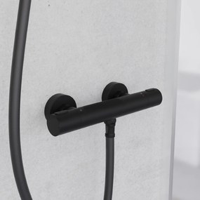 Schutte Los angeles thermostatische douchekraan zwart mat