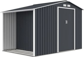 Skagen metalen gereedschapshuis met houtopslag 2,8 x 1,9 m Store Boss antraciet