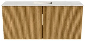 Mondiaz Joya DLux 90cm toiletmeubel oak met wastafel faye midden 1 kraangat ostra