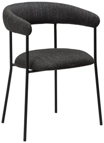 Dan-Form Plenti Eetkamerstoel Met Ronde Rug Zwart Boucle