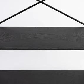 Zwarte Stellingkast Hout En Metaal - 120x40x180cm.