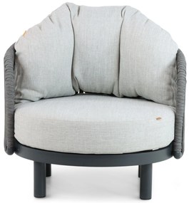Stoel en Bank Loungeset 2 personen Aluminium/rope Grijs  Santika Furniture Santika