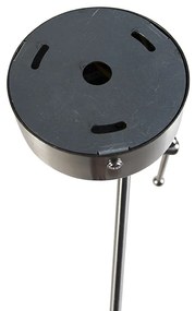 Hanglamp staal met linnen kap taupe 35 cm  - Blitz