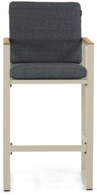 Barstoel Aluminium/Teak Taupe-naturel-bruin Lifestyle Garden Furniture Faro