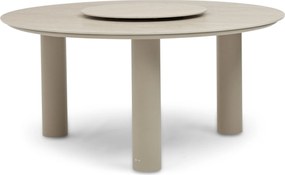 Dining Tuintafel rond 158 cm met lazy susan Zand/Beige Trino