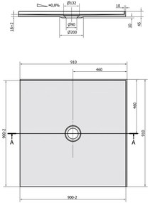 Polysan Mirai vierkante douchebak 2 randen 90x90cm wit