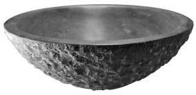 BRAUER Molten waskom - 42 - rond - hamerslag - natuursteen - basalt antraciet WK-ML42ROHAN