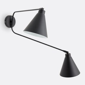 Dubbele scharnierende wandlamp in ijzer, Hiba