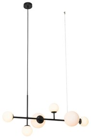 Eettafel / Eetkamer Moderne hanglamp zwart met mat glas 6-lichts - Monaco Modern G9 Binnenverlichting Lamp