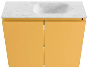 Mondiaz Ture DLux toiletmeubel 60cm ocher met wastafel opalo rechts zonder kraangat