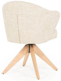 Eleonora Connor Natural Eetkamerstoel Met Eiken Poten Draaibaar Beige