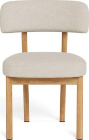 Mazzoni TORAY Beige (stof Apia 453)/eiken naturel onderstel - GESTOFFEERDE EETKAMERSTOEL VOOR KEUKEN/EETKAMER