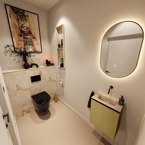 Mondiaz Ture DLux toiletmeubel 40cm oro met wastafel frappe midden zonder kraangat