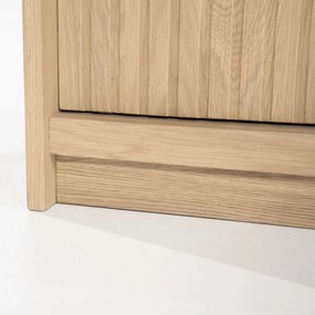 Eiken Dressoir Met Schuifdeuren Naturel - 180x42x90cm.