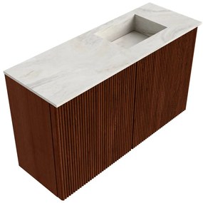 Mondiaz Joya DLux 70cm toiletmeubel ruby met wastafel faye rechts 1 kraangat ostra