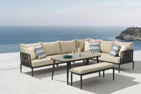 Hoek loungeset 7 personen Aluminium/wicker Grijs Coco Ibiza