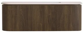 Lambini Designs Eleganza rond badmeubel 120cm dark walnut met ribbelfront en wastafel zonder kraangat