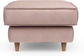 Rivièra Maison - Kendall Footstool 70x70, velvet, blossom - Kleur: roze