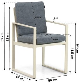 Tuinstoel Aluminium Taupe-naturel-bruin Lifestyle Garden Furniture Nuno
