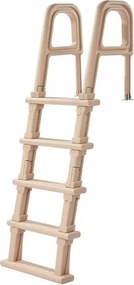 VEVOR zwembadladder, 5-treden instapladder, trap met dubbele leuning, instaphulp, draagvermogen 136 kg, voor inbouw- en opbouwzwembaden, veiligheidsladder voor alle terrasoppervlakken, taupe