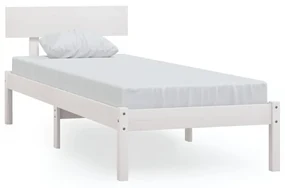 vidaXL Bedframe massief grenenhout wit 90x190 cm UK Single