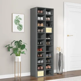 vidaXL Schoenenkast 54x34x183 cm bewerkt hout grijs