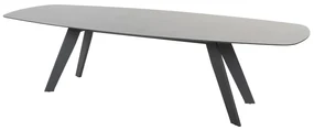 4 Seasons Outdoor Montana tafel met HPL blad slate antraciet 280 x 113 cm SALE Tuintafel antraciet weerbestendig