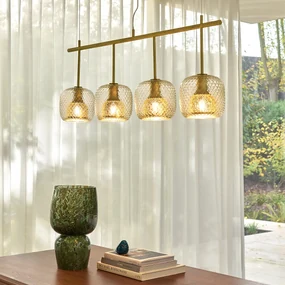 Lijn hanglamp met 4 bollen Mistinguett