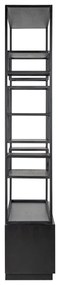 Richmond Interiors Bonvoy Open Vakken Kast Asymmetrisch Zwart Eiken - 120x40x222cm.