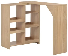 vidaXL Bartafel met verplaatsbaar schap 138x39x110 cm eikenkleurig