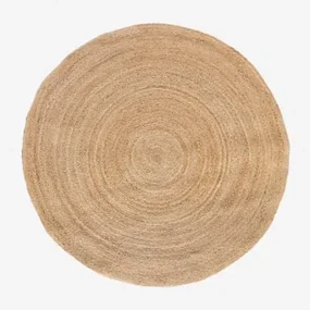 Jute Vloerkleed Rond (ø145 Cm) Neferet Yute - Sklum