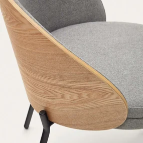 Kave Home Eamy Eetkamerstoel Met Houten Rugleuning Naturel