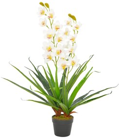 vidaXL Kunstplant met pot orchidee 90 cm wit
