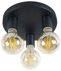 Smart moderne plafondlamp zwart incl. 3 WiFi G95 - Facil