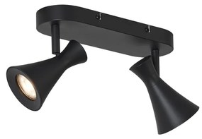 Moderne plafondspot zwart 2-lichts draai- en kantelbaar - Triangle