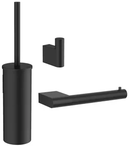 Crosswater MPRO toiletset - toiletborstelhouder - handdoekhaak - wcrolhouder - mat zwart SW916875/SW916876/SW916888/