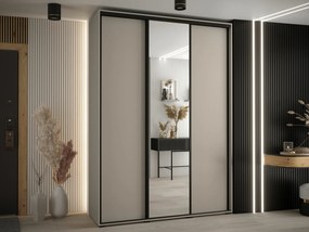 Kledingkast Hartford 493, Zwart, Kasjmier, 235x180x60cm, 173.4 kg, Kledingkast deuren: Schuivend