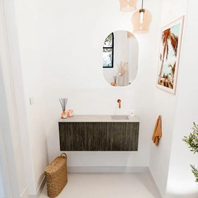 Mondiaz Joya DLux 100cm toiletmeubel shadow met wastafel faye rechts zonder kraangat opalo