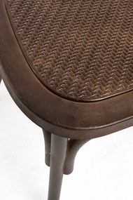 Set Van 4 Altea Polypropyleen Stoelen Met Rattan Houteffect