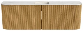 Mondiaz Joya DLux 125cm toiletmeubel ronding links/rechts oak met wastafel faye midden 1 kraangat ostra